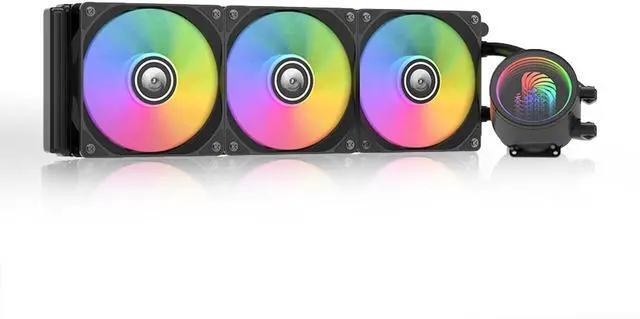 Main image of AIO ARGB CPU Liquid Cooler, 3X 120mm Addressable RGB PWM Fans Pump, 360mm Radiator AIO Water Cooler, Triple 120mm 3 pin PWM Addressable RGB Radiator Fans for Gaming Console