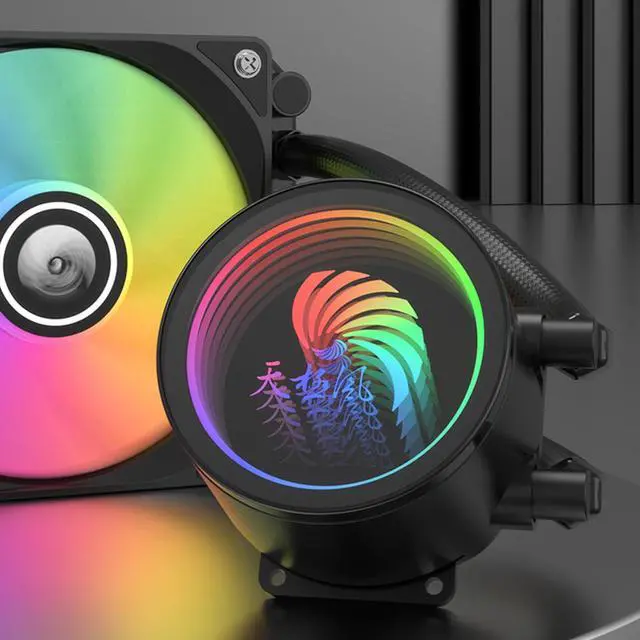 Alt view image 4 of 5 - AIO ARGB CPU Liquid Cooler, 3X 120mm Addressable RGB PWM Fans Pump, 360mm Radiator AIO Water Cooler, Triple 120mm 3 pin PWM Addressable RGB Radiator Fans for Gaming Console