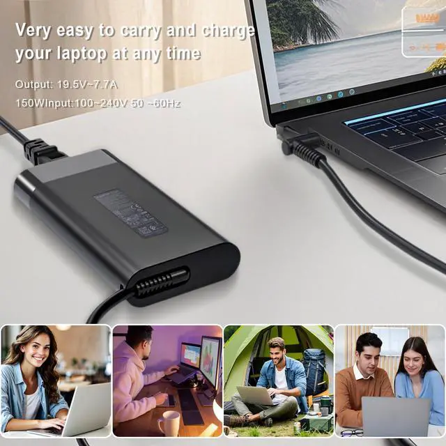 Alt view image 3 of 5 - 150W Genuin Charger for Original HP ZBook 15 16 17 G3 G4 G5 G6 G7 G8 G9 15U HP OMEN Pavilion Gaming15 17 TPN-CA11 TPN-DA09 Laptop Charger