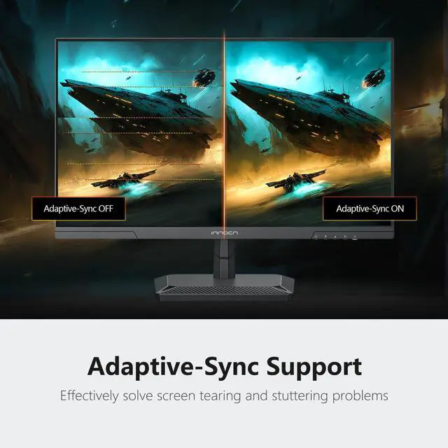Alt view image 4 of 5 - INNOCN 24.5 Inch Gaming Monitor 1440P 240Hz QHD 2K PC Desktop Gaming Screen Fast IPS HDMI 2.1 Display, DisplayPort, Built-in Speaker, 25G2S