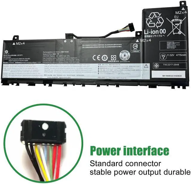 Alt view image 3 of 5 - JIAZIJIA L20C3PF1 SB11B44632 5B11B44626 Laptop Battery Replacement for Lenovo IdeaPad 5 Pro 14ARH7 14IAP7 14ACN6 Series L20M3PF1 SB11B44631 5B11B44633 L20D3PF0 SB11B44634 5B11B44625 11.52V 56.5Wh