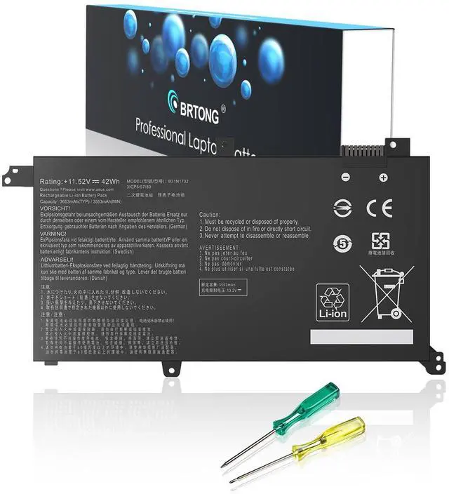 Main image of BRTONG B31N1732 Laptop Battery Compatible with Asus VivoBook S14 X430UF X430UN S430FN S430UA S430UF S430FA S14 K430UF K430FN R430FN R430FA B31Bi9H S4300UF V430FNV430UF F571GD FX571GT