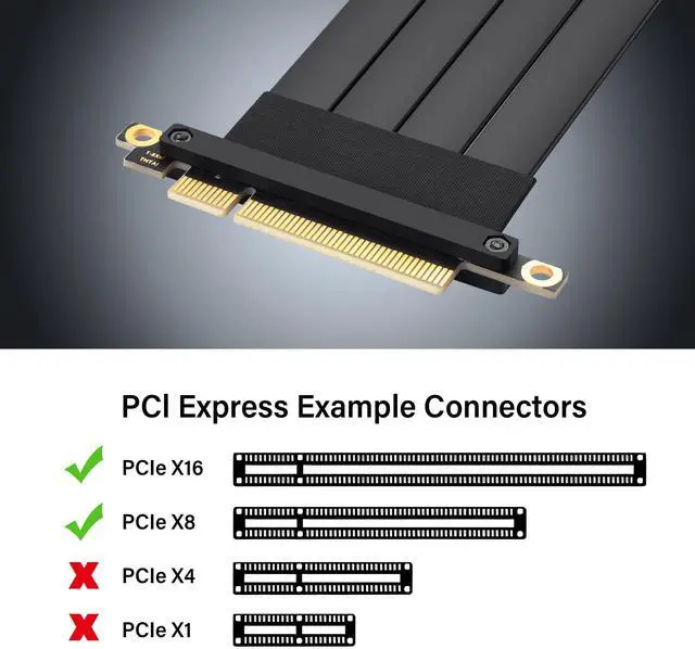 Alt view image 3 of 5 - SinLoon PCIe 3.0 X8 Extension Cable PCI-E 8X Male to Female Riser Cable 25CM (180 Degree M/F)