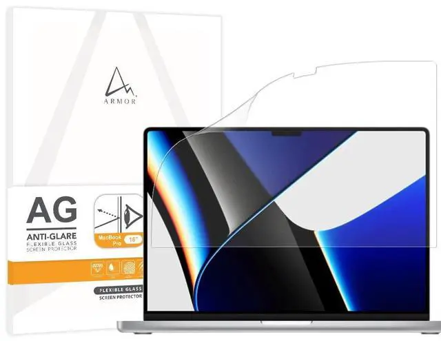 Alt view image 2 of 5 - ARMOR Flexible Glass Screen Protector for MacBook Pro (for 14" / 16"), Anti Glare with Blue Light Filter (MacBook Pro 16")
