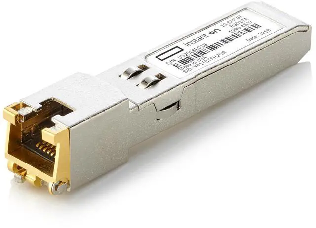 Main image of HPE Networking Instant On 1G SFP RJ45 Transceiver for Copper Ethernet Category 5e Connections Up to 100 Meters (R9D17A)