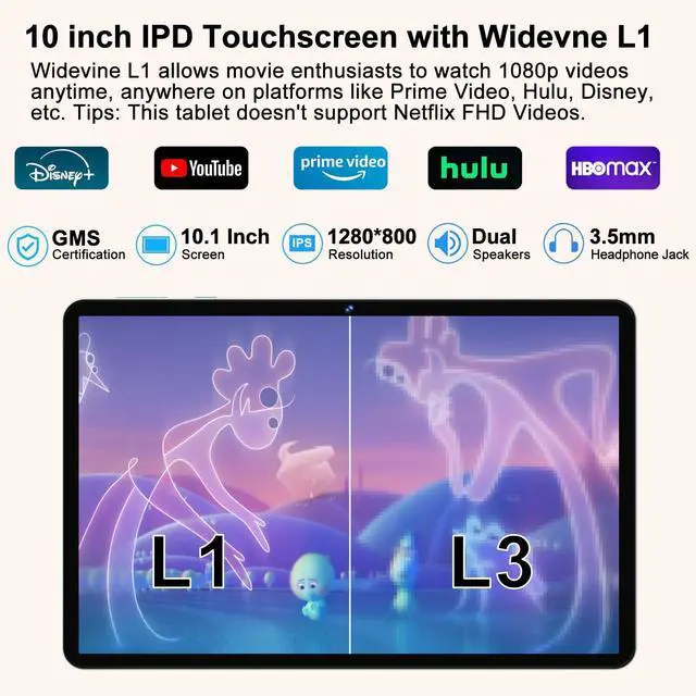 Alt view image 5 of 5 - Android 14 Tablet with Keyboard 20GB RAM 128GB ROM, 2025 Octa-Core 10 Inch Tablets with WiFi 6, 1TB Expandable, 1280x800 IPS Display, 6000mAh Battery, Widevine L1, Split Screen, Mouse, Case -Green