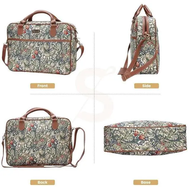 Alt view image 2 of 5 - Signare Tapestry Laptop bag Computer Messenger bag Briefcase for Women with William Morris Design (CPU-GLILY)