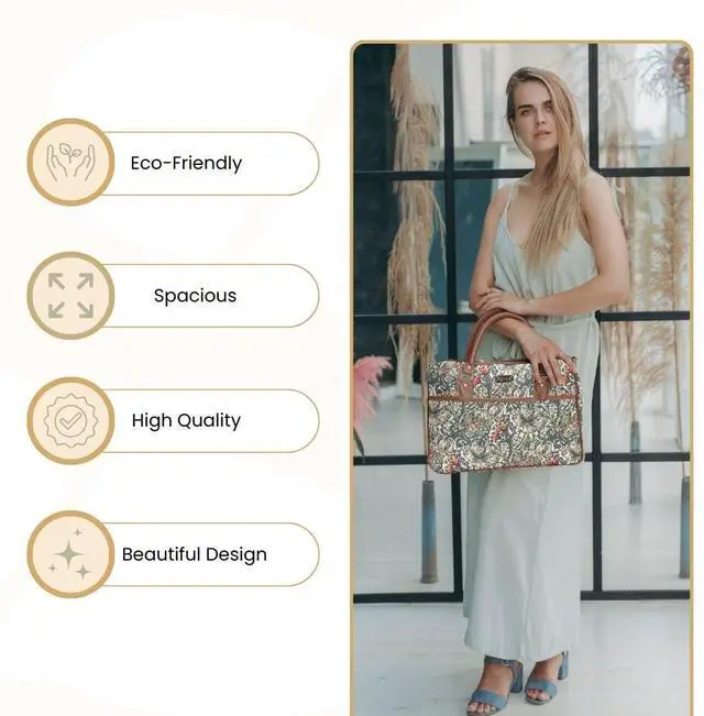 Alt view image 5 of 5 - Signare Tapestry Laptop bag Computer Messenger bag Briefcase for Women with William Morris Design (CPU-GLILY)