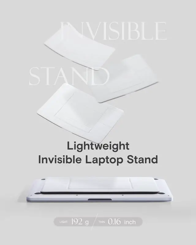 Alt view image 2 of 5 - MOFT Laptop Stand for Desk, Non-Adhesive MacBook Stand 15° & 25° Adjustable 2 Levels, Ergonomic Computer Stand Fits All Laptops up to 11.6"-16", Space Gray