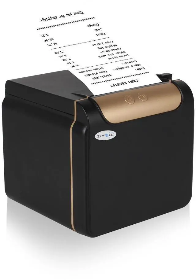 Main image of ZYWELL 58mm/80mm Thermal Receipt Printer, Kitchen POS Printer with Auto-Cutter, Audio-Visual Alarm, Front Paper Out, Support Cash Drawer Square, USB Serial Ethernet for Windows/Linux/Mac