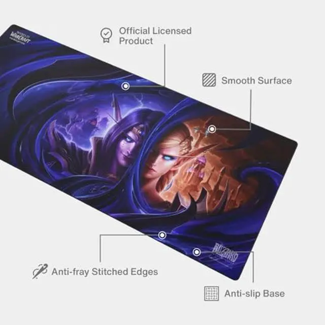 Alt view image 3 of 5 - World of Warcraft The War Within Gaming Mouse Pad, Computer Mouse Mat, Flat Stitched Edge, Non-Slip Rubber Base, Gamers & Office Use, 35 x 16 - Officially Licensed