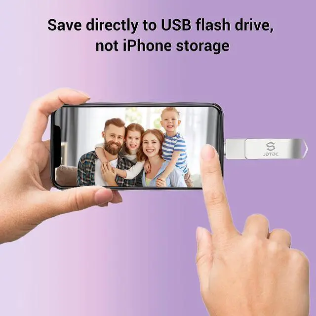 Alt view image 4 of 5 - Genuine Apple MFi Certified iPhone USB Flash Drive 128GB - Real Capacity - No Fake Storage, Genuine Lightning, encrypted Auto Backup Photo Stick for iPhone iPad Photos/Videos - Avoid Fake MFi Clones!