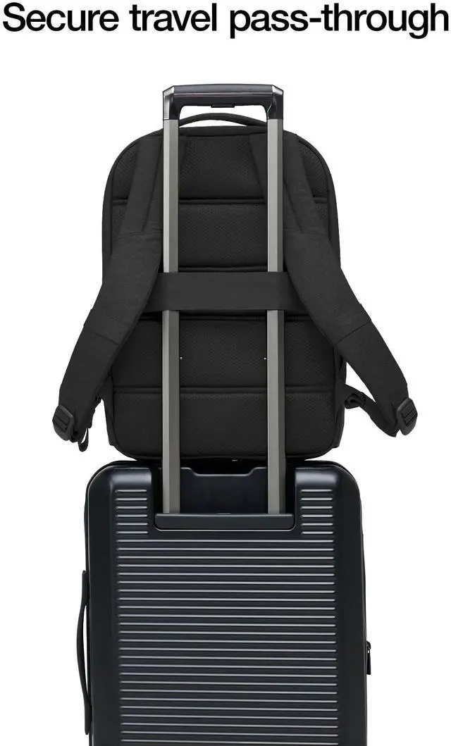 Alt view image 5 of 5 - Incase Crosstown Backpack 20L  Durable Backpack Work, Travel & Daily Use  Faux Fur laptop pocket. External Zippered Pocket, Water Bottle Slips & Travel Pass-Through. Black