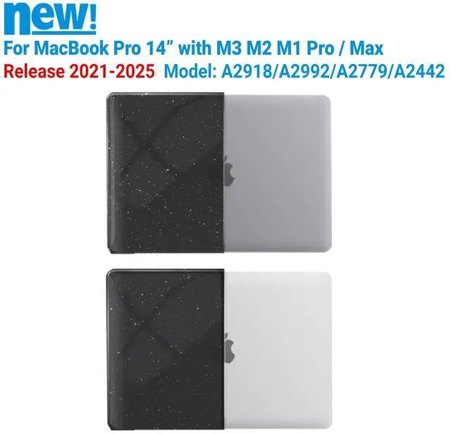 Alt view image 4 of 5 - IBENZER Case for MacBook Pro 14 Inch Case 2025 2024 M4 M3 M2 M1 A3112 A3185 A3401 A2918 A2992 A2779 A2442 Pro/Max, HardShellCase & SleeveBag &KeyboardCover &Type-c(2025-2021), Black, T14BK+3
