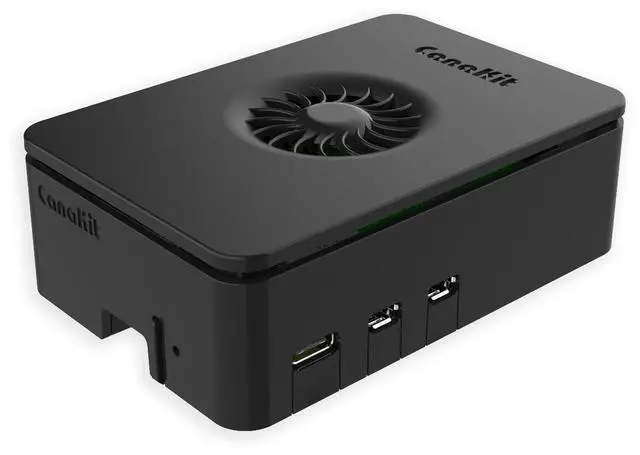 Alt view image 4 of 5 - CanaKit 45W Raspberry Pi 5 Power Supply and CanaKit Case, Mega Heat Sink and Fan Bundle