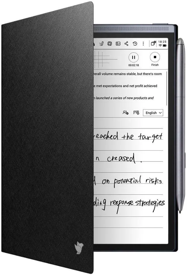 Main image of Protective Folio Case for iFLYTEK AINOTE Air2 Note-Taking Tablet 8.2", Premium PU Leather, Slim& Lightweight, Durable Cover with a Pen Clip for E-Ink Writing Tablet, Water and Dustproof, Black