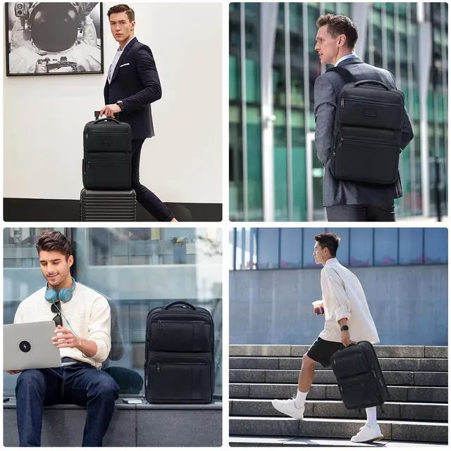 Alt view image 2 of 5 - KINGSLONG Backpack Bookbag Daypack Business: Carry Back Pack Bag fit For 15.6 inch Laptop Computer for School College Travel Work Men Women Water Resistant Lightweight Black2