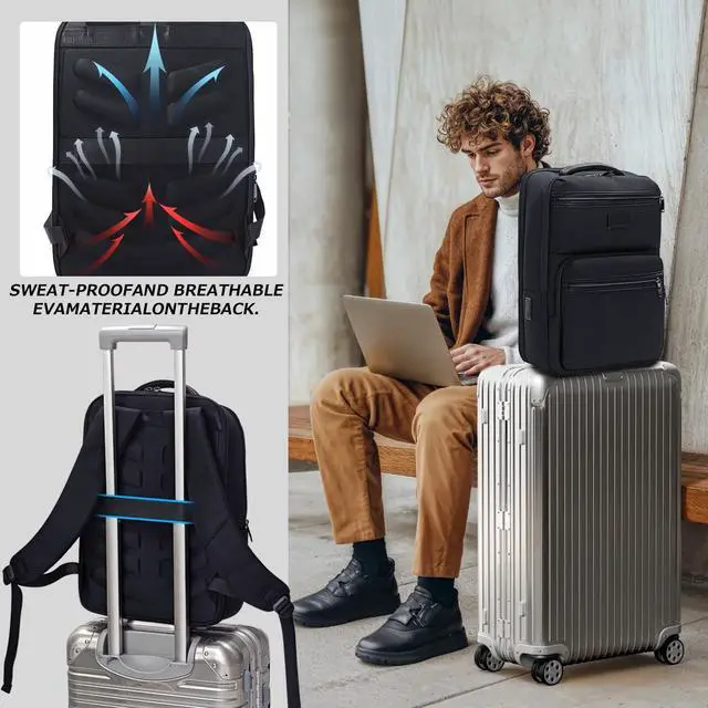 Alt view image 3 of 5 - KINGSLONG Backpack Bookbag Daypack Business: Carry Back Pack Bag fit For 15.6 inch Laptop Computer for School College Travel Work Men Women Water Resistant Lightweight Black2