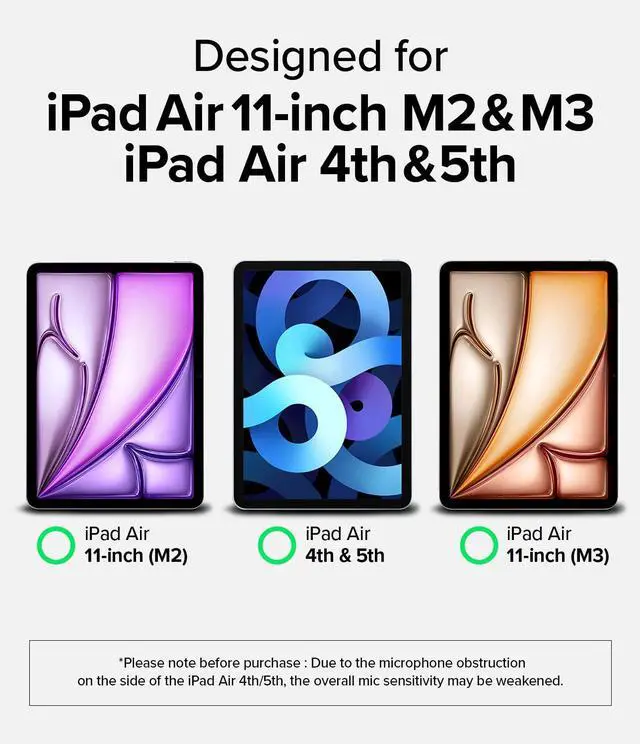 Alt view image 2 of 5 - Ringke Fusion Sketch Stand [Case + Stand] Compatible with iPad Air 11 Inch Case (M3 2025 & M2 2024) Writing Drawing Wobble Free Cover Designed for iPad Air 7th, 6th, 5th, 4th Generation - Black