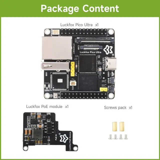 Alt view image 2 of 5 - Waveshare Luckfox Pico Ultra RV1106 Linux Micro Development Board, Integrates ARM Cortex-A7/RISC-V MCU/NPU/ISP Processors, with 8GB EMMC, with PoE Module