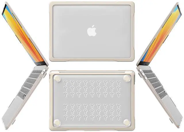 Alt view image 3 of 5 - Batianda Ultimate Protection Case for MacBook Air 13 inch 2021 2020 Release Model A2337 M1 Chip A2179 A1932 2019 Matte Carbon Fiber Edges Shockproof with Keyboard Cover Screen Protector,Khaki