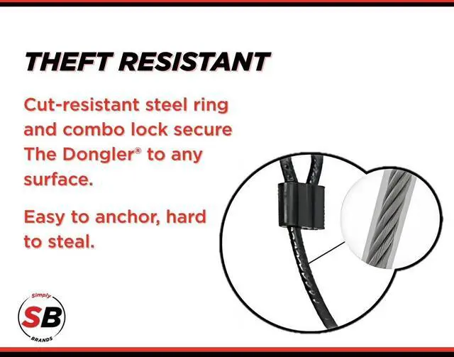 Alt view image 4 of 5 - SimplyAV The Dongler Unloaded Universal Dongle & Adapter Ring Holder - Includes Combination Lock, 3 Dongle & Adapter Harnesses, 1 HDMI Harness - Secure Hold - DO-U001