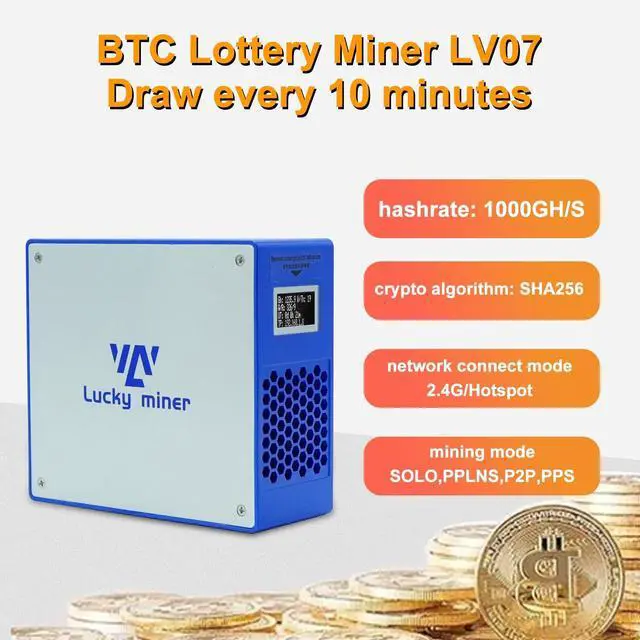 Alt view image 4 of 5 - Generic BeLuckyMan Bitcoins Miner Machine Lotto Mining Device 1TH/S WiFi SHA-256 Asic Chip BM1366 Portable V7 Micro Silent Cryptocurrency Home Use, Blue