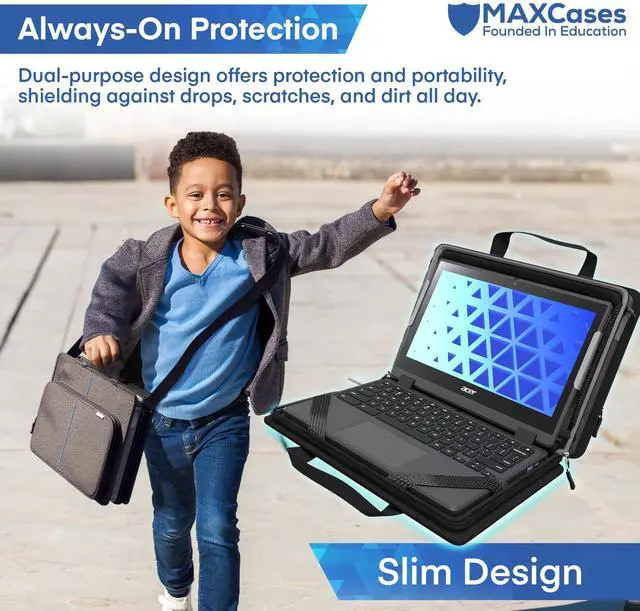 Alt view image 5 of 5 - MAXCases Explorer Protective Case for 14 Inch Laptop & Chromebook with Pocket, Molded Interior - Rugged, Custom-Fit Cases for 14 Inch Laptop & Chromebook - Shockproof & Durable Cover, Bag