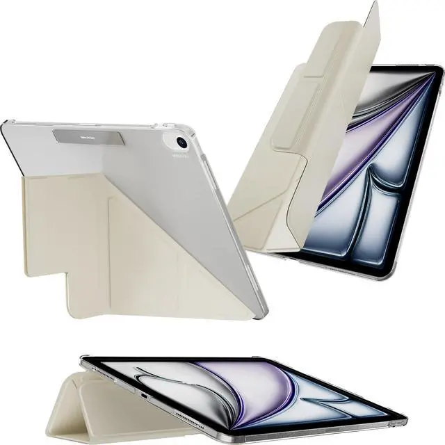 Main image of MAGEASY Case for 2025 M3 & 2024 M2 iPad Air 11" - Folio Case with Multi-fold, Multi-Angle Stand, Apple Pencil Holder, Stain-Resistant - Facet | Starlight White