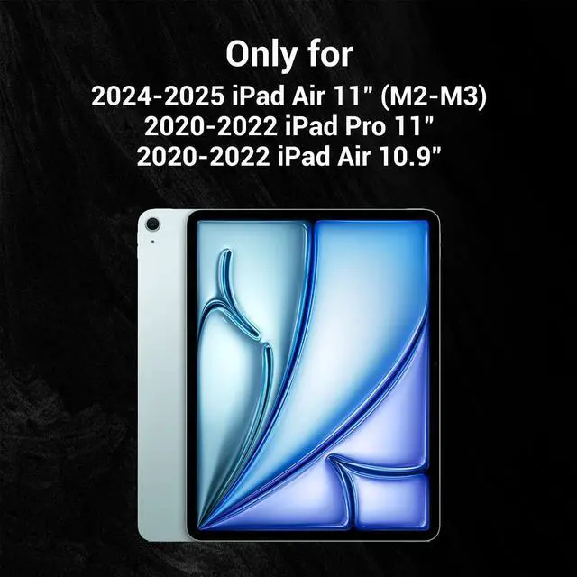 Alt view image 2 of 5 - MAGEASY Case for 2025 M3 & 2024 M2 iPad Air 11" - Folio Case with Multi-fold, Multi-Angle Stand, Apple Pencil Holder, Stain-Resistant - Facet | Starlight White