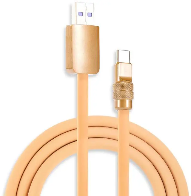 Main image of chubbycable Chubby 2.0 Fast Charging Cable Durable Soft Silicone USB C Cable 120W Extra Thick Phone Charger Cord Data Transfer Cord, Desert Titanium+Desert Titanium, USB-A to Type-C, 16.4 FT