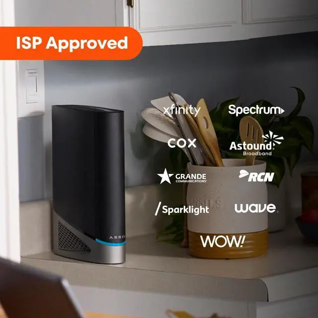 Alt view image 4 of 5 - ARRIS (G54) - Cable Modem Router Combo - Fast DOCSIS 3.1 Multi-Gigabit & BE 18000 WiFi 7 Comcast Xfinity, Cox, Spectrum Quad-Band 1, Up to 18 Gbps Max Speed