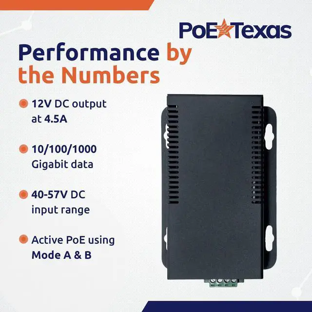 Alt view image 4 of 5 - PoE Texas 802.3bt PoE++ to 12V Splitter with 60W Output - Works with Cisco UPOE & 802.3bt Switches - Gigabit Data Splitter with Phoenix Connector for Tablet Computers, Wireless APs, Network Cameras