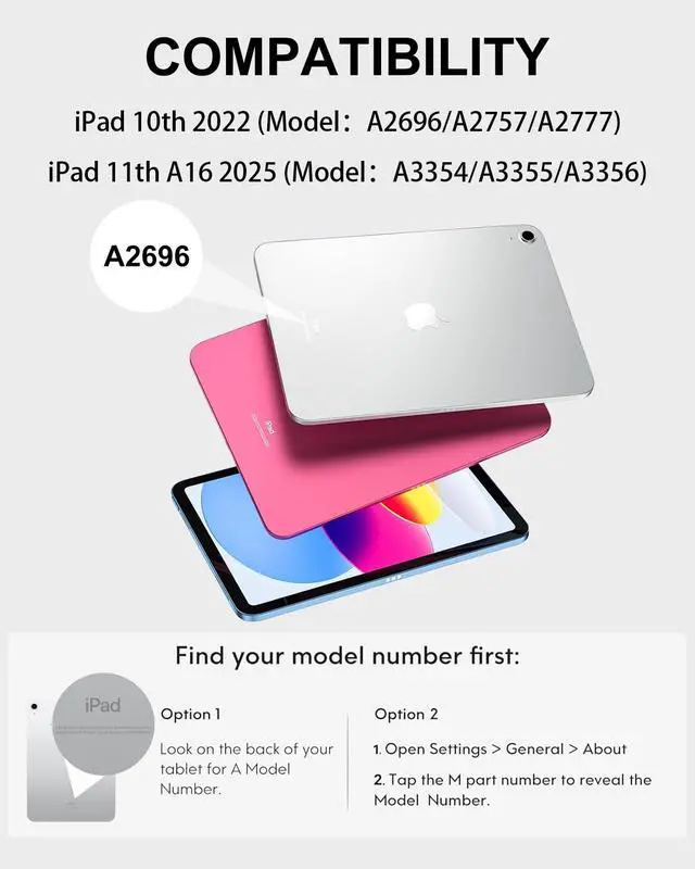Alt view image 2 of 5 - for iPad 11th 10th Generation Case with Keyboard 360° Rotatable, 7 Color Backlight & Multi-Touch Trackpad, Smart Protective Case with Pencil Holder for iPad 11 inch A16 2025/10th Gen 10.9 inch 2022