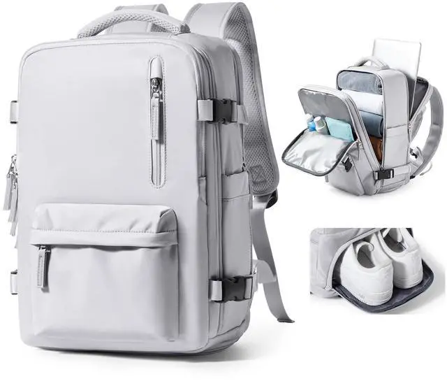 Main image of VGCUB Large Travel Backpack Bag for Women Men,Carry on Backpack,17 Inch Laptop Business Work Waterproof Backpack with Laptop Compartment,Person Item Flight Approved,Mochila de Viaje,Grey Large