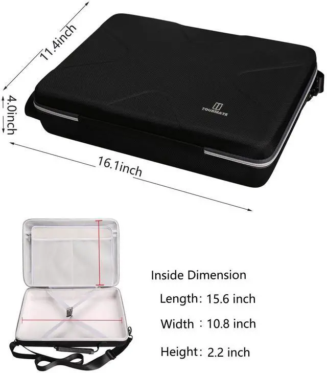 Alt view image 4 of 5 - Tourmate Hard Storage Case for BOIFUN/YOTON/POFOTO 17.5" Portable DVD Player,YOTON/PJGCWB 16.9" POFOTO 15.7" YOTON 15.5" Portable EVA Case (Only Case)