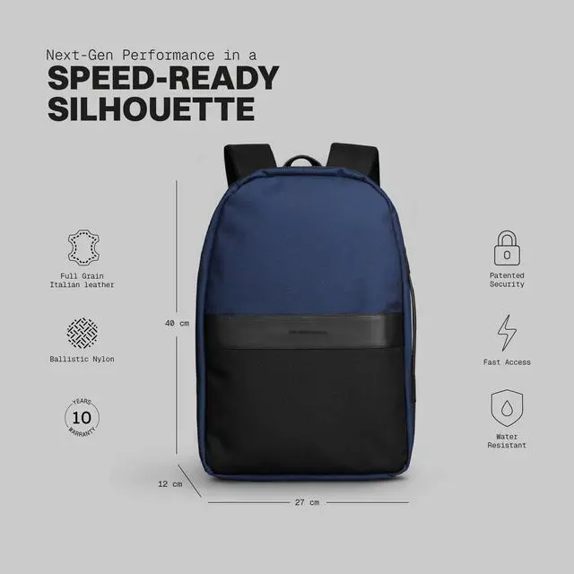 Alt view image 2 of 5 - The Frenchie Co. Super Light Ballistic Speed Backpack, Expandable Lightweight, Anti-Theft Magnetic Closure Backpack With Self-Adjusting Straps, Made of Ballistic Nylon