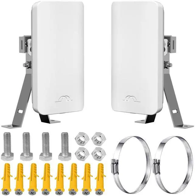 Alt view image 3 of 5 - Point-to-Point Wireless Internet Long Range Transmission for Starlink, Compatible with Starlink Ethernet Adapter for Wi-Fi Extender, Outdoor 5.8G 1.5 Kilometers, 12DBi High-Gain Antenna, 2-Pack