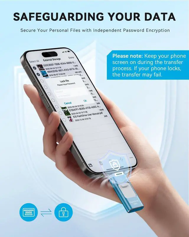 Alt view image 4 of 5 - Apple MFi Certified 128GB Flash Drive for iPhone Thumb Drive Photo Stick, USB Memory Stick iPhone Flash Drive for Photos Videos, High Speed Jump Drive Compatible for iPhone/iPad/Android/PC (Blue)