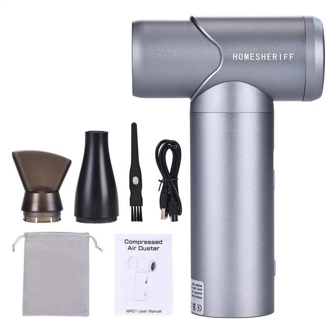 Main image of Compressed Air Duster-3 Gear Adjustable 150000RPM Electric Air Duster with LED Light, Rechargeable Cordless Air Blower for Keyboard Electric Devices Cleaning. Replaces Compressed Air Cans (space gray)