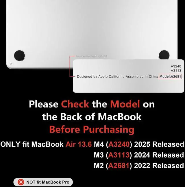 Alt view image 2 of 5 - MEEgoodo for MacBook Air 13.6 inch Case 2025 2024 2022 (A3240/A3113/A2681) with M4/M3 M2, Laptop Hard Shell for MacBook Air 13", Cover with Heavy Duty Rugged Shockproof Kickstand, Lavender Grey