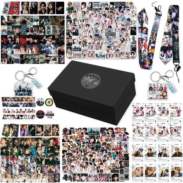 Main image of Stray Kids 5 Star Album Merch Gift Box Set including 110 PCS Photocards, 16pcs Transparent Cards, 180pcs Laptop Stickers, 2pcs Keychain, 2pcs Lanyards and 2pcs Tape Rolls, Gift for SKZ Fans