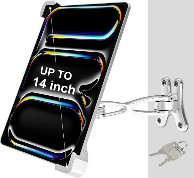 Main image of Dosvsi Anti-Theft Tablet Wall Mount, Security Wall Tablet Holder for Kiosk/Retail/Business, All Metal in-Wall Tablet Stand with Lock & Key, for iPad Pro 13 12.9 Air, Galaxy Tab, Surface, 9-14" Tablet