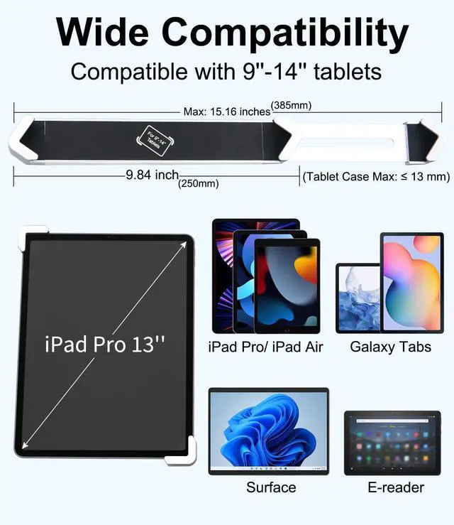 Alt view image 4 of 5 - Dosvsi Anti-Theft Tablet Wall Mount, Security Wall Tablet Holder for Kiosk/Retail/Business, All Metal in-Wall Tablet Stand with Lock & Key, for iPad Pro 13 12.9 Air, Galaxy Tab, Surface, 9-14" Tablet