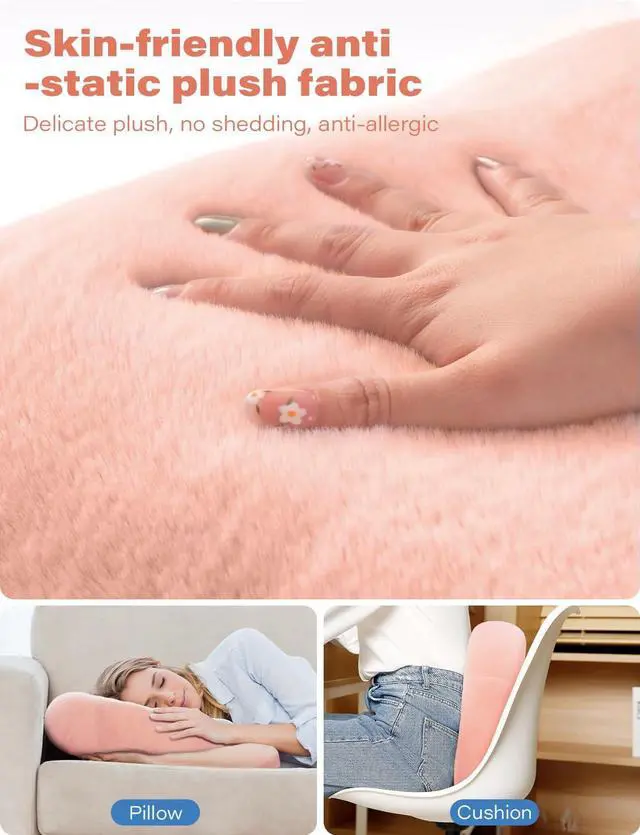 Alt view image 5 of 5 - TAZENI Tablet Kindle Pillow Stand Holder with 2 Trays Fit 4''-13'' Phone/Tablet/Kindle iPad Holder Stand for Bed with Soft Plus Fabric Reading Accessories Gift, Pink