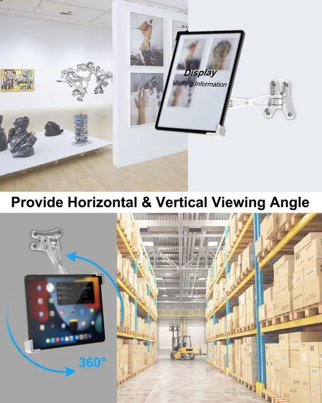 Alt view image 5 of 5 - Dosvsi Anti-Theft Tablet Wall Mount, Security Wall Tablet Holder for Kiosk/Retail/Business, All Metal in-Wall Tablet Stand with Lock & Key, for iPad Pro 13 12.9 Air, Galaxy Tab, Surface, 9-14" Tablet