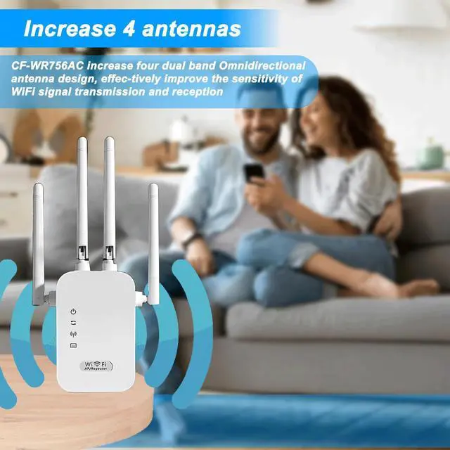 Alt view image 5 of 5 - WiFi Extender Fastest WiFi Booster 5G & 2.4G, 1200M WiFi Repeater, Signal Booster Voltage (110-240V), 5GHz Speed, WiFi Range Extender with Ethernet Best WiFi Routers for Home, Offices, Colleges