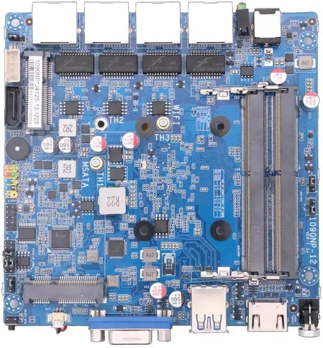Alt view image 5 of 5 - HKUXZR Micro Firewall Appliance, 4 Inter i226-V 2.5Gbe LAN Ports, Fanless Mini PC Celeron J4125 Quad Core, Support AES-NI Barebone Router PC VPN DDR4 Msata (NO RAM NO SSD)