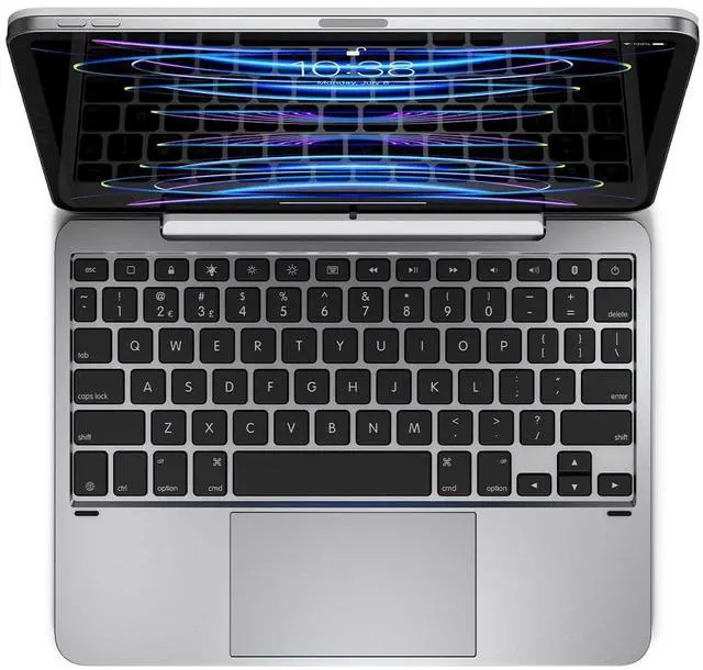 Alt view image 2 of 5 - Brydge 11 MAX+ Wireless Keyboard Case with Multi-Touch Trackpad for iPad Pro 11" & iPad Air 11", White Magnetic SnapFit Case, Silver Keyboard