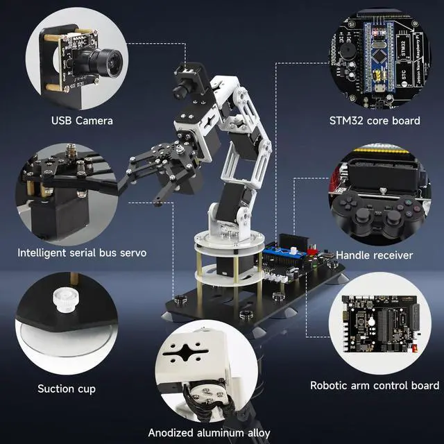 Alt view image 3 of 5 - Yahboom Robot Arm ROS Virtual Machine as Controller Programmable AI Visual Recognition 6DOF Mechanical Arm Research Robot DOFBOT-SE (VM Software Not Support MAC)